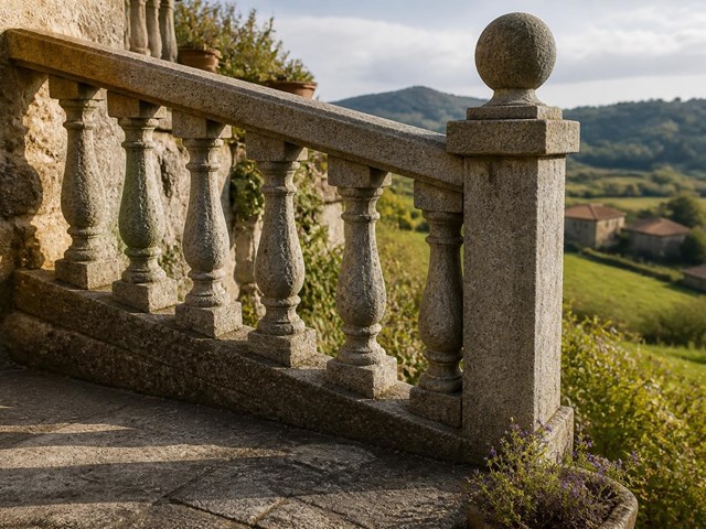 Balaustradas de piedra para terrazas y escaleras en Verín y Baixa Limia